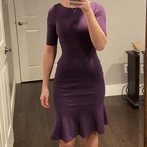 ASOS Purple Body Con Flared Bottom Dress Sz 2P